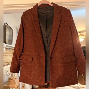 Banana Republic long maroon Tweed Blazer